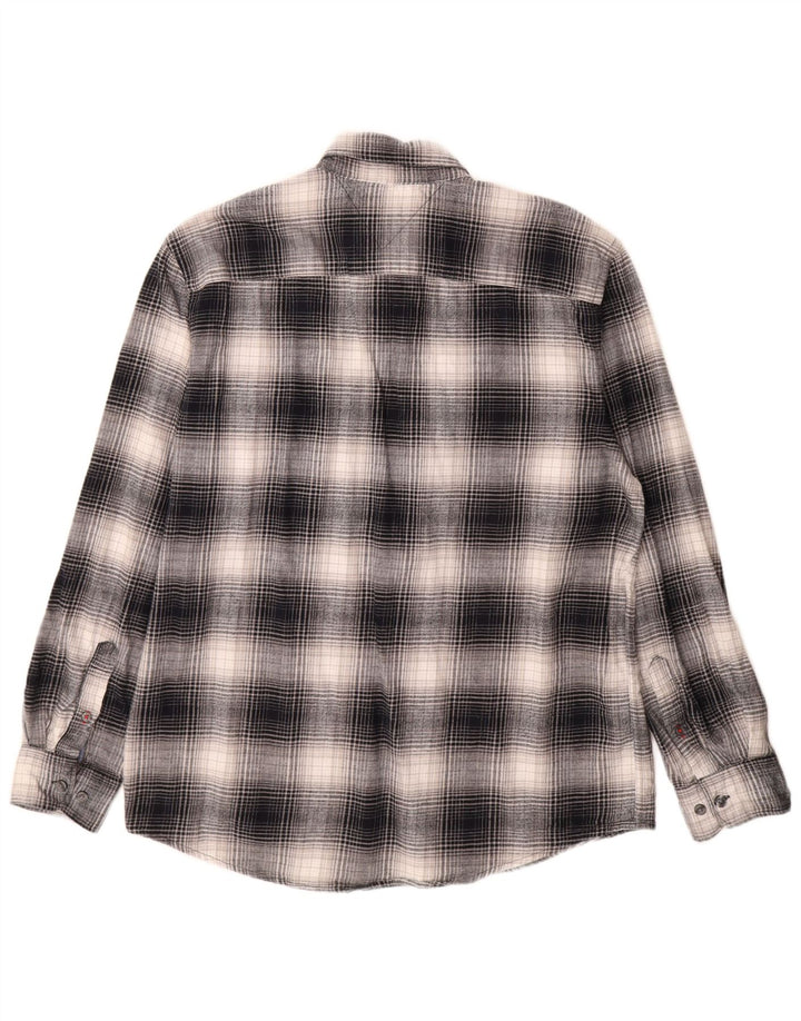 Tommy Hilfiger Chemise en flanelle coupe classique pour homme XL Gris à carreaux en coton
