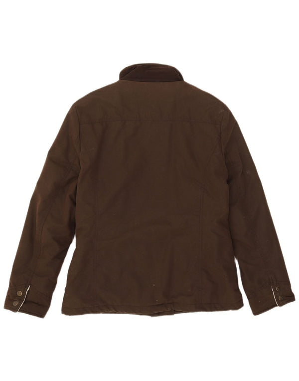 Crew Clothing Womens Sherpa Waxed Cotton Jacket UK 12 Medium Khaki