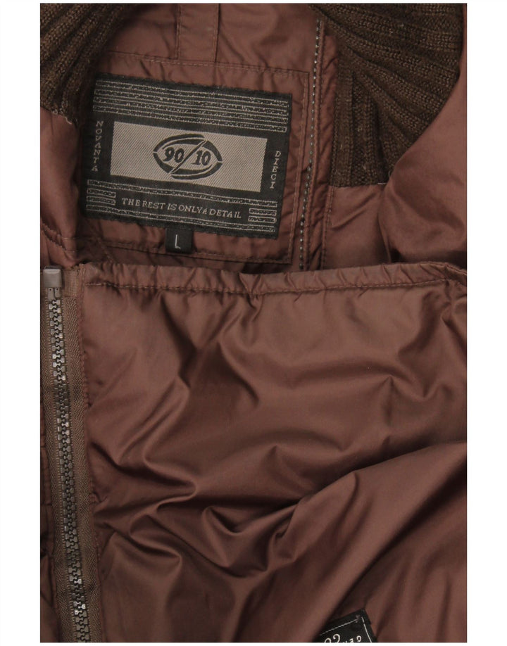 vintage Mens Gilet rembourré UK 40 Grand Brun