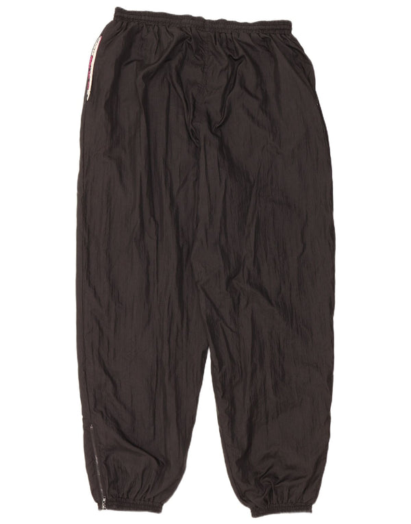 vintage Mens Survêtement Pantalon Joggers UK 44/46 Grand Noir Polyamide