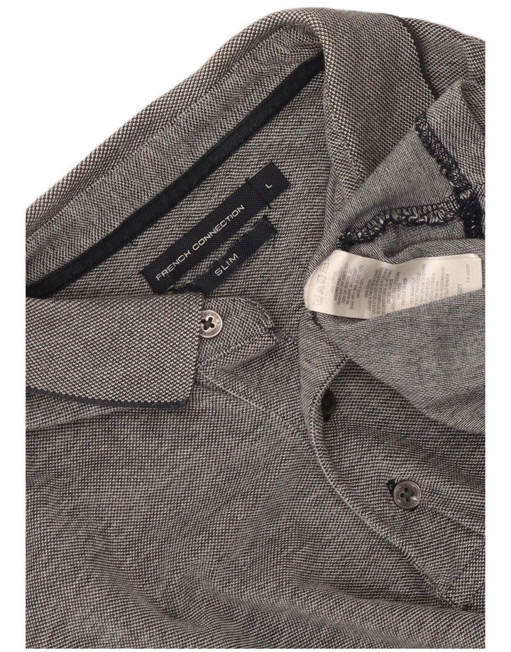 French Connection Polo Slim Homme Large Gris Moucheté Coton