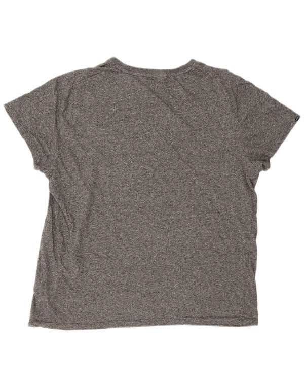 Superdry T-Shirt Femme Top UK 20 2XL Gris Moucheté Coton