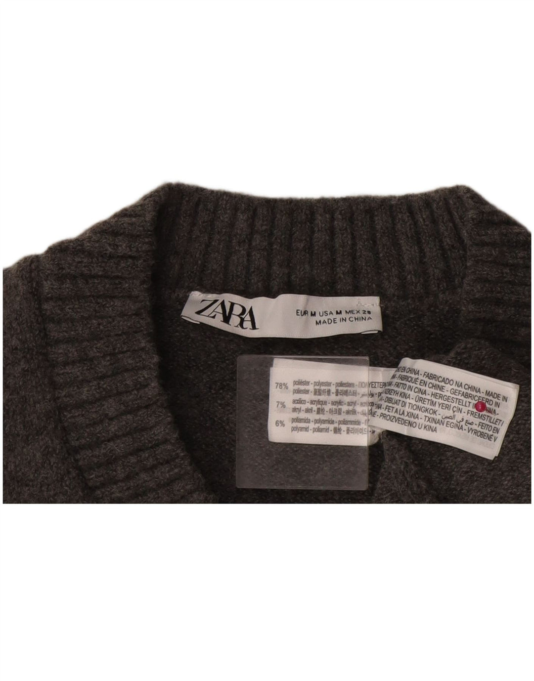 Zara Femme Débardeur UK 14 Gris Moyen Polyester