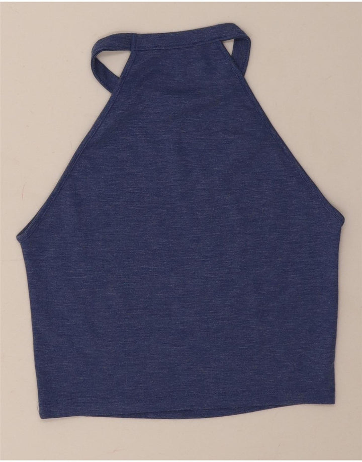 Zara Womens Crop Halter Top UK 10 Petit Bleu
