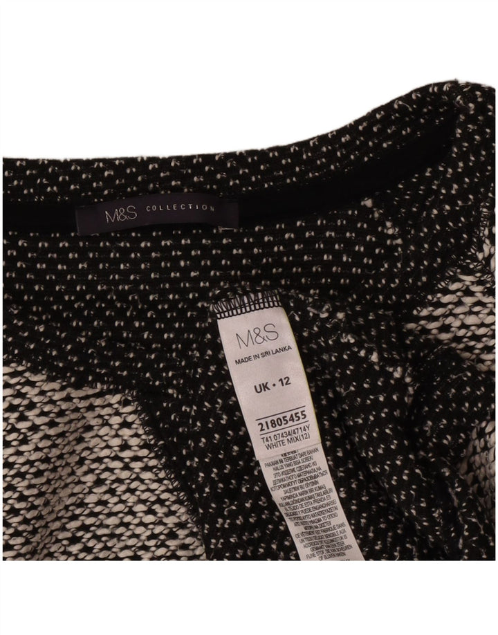 Marks & Spencer Pull col bateau pour femme UK 12 Medium Blanc moucheté