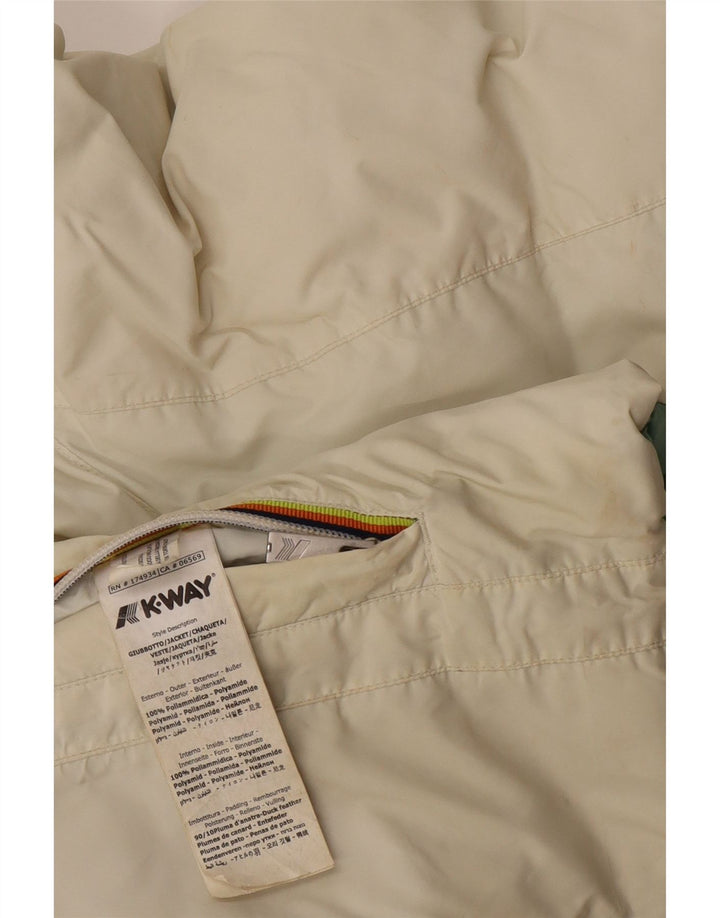 K-Way Veste matelassée réversible à capuche fille 11-12 ans Polyamide blanc cassé