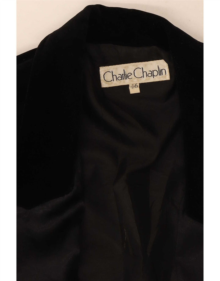 Charlie Chaplin Veste blazer en velours à 1 bouton pour femme IT 46 Large Noir