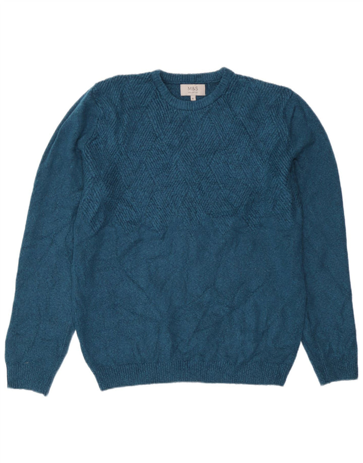 Marks & Spencer Pull Col Ras du Cou Homme Vert Moyen Acrylique
