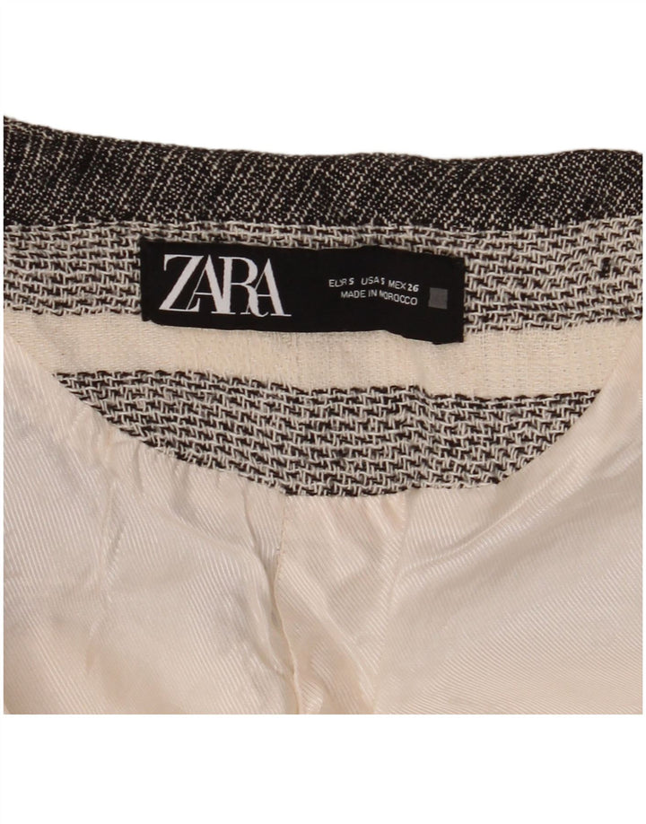 Zara Veste Boléro Femme UK 10 Petit Blanc Cassé Rayé