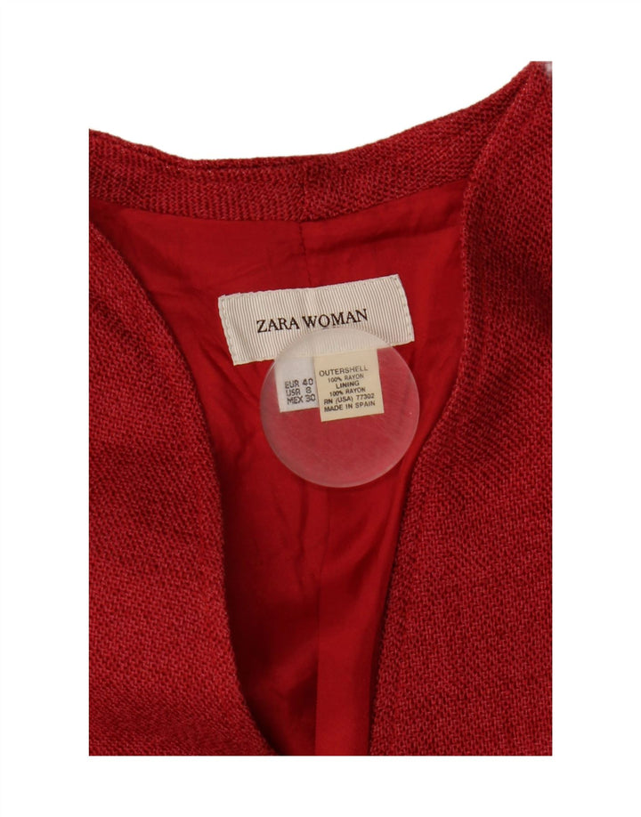 Zara Veste Blazer Femme EU 40 Rayonne Rouge Moyenne
