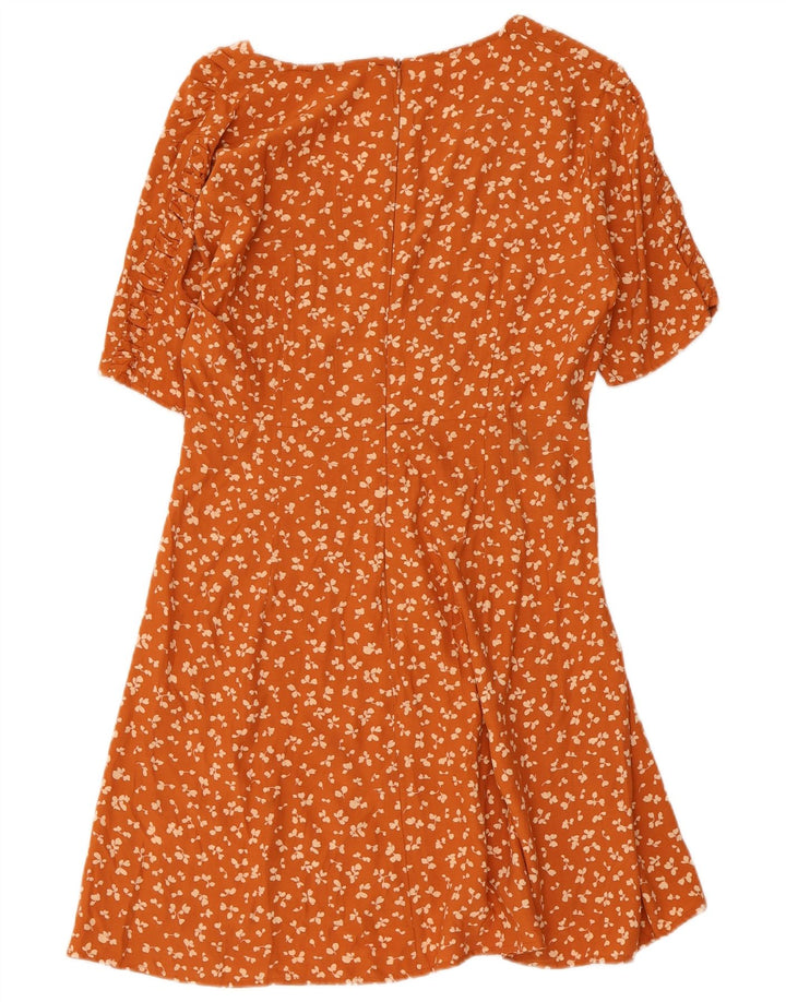 French Connection Robe d'été pour femme UK 42 Viscose florale orange moyen