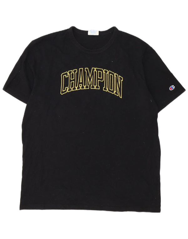 Champion T-Shirt Graphique Homme Top XL Noir Coton