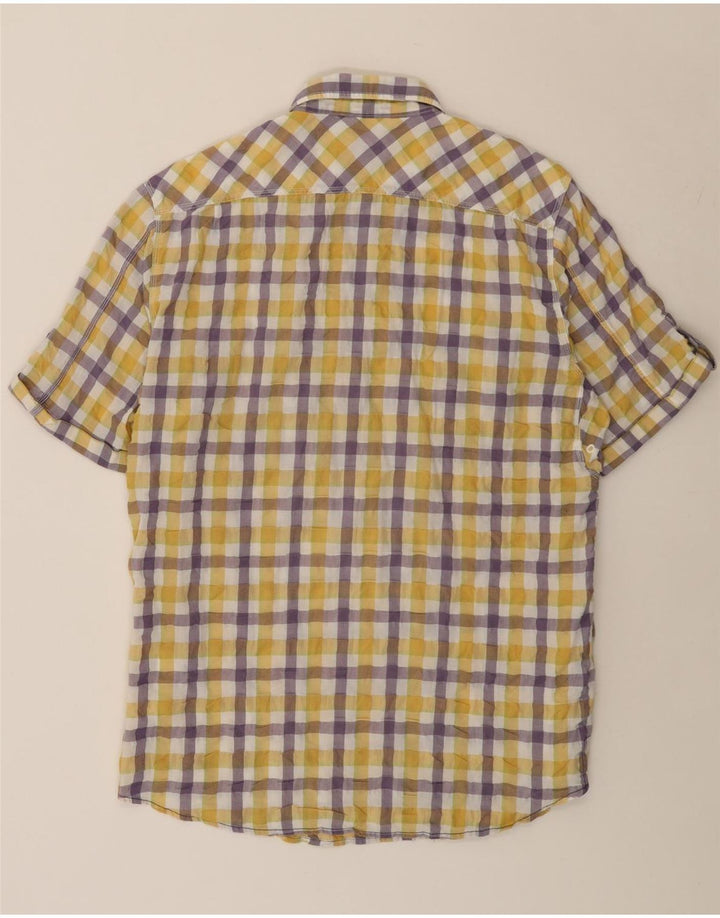 Marlboro Classics Chemise à manches courtes pour homme 2XL en coton vichy jaune