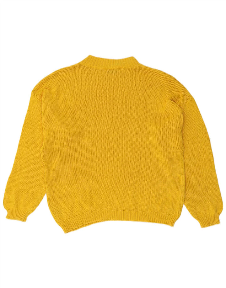STEFANEL Pull col roulé pour femme UK 14 Large Jaune