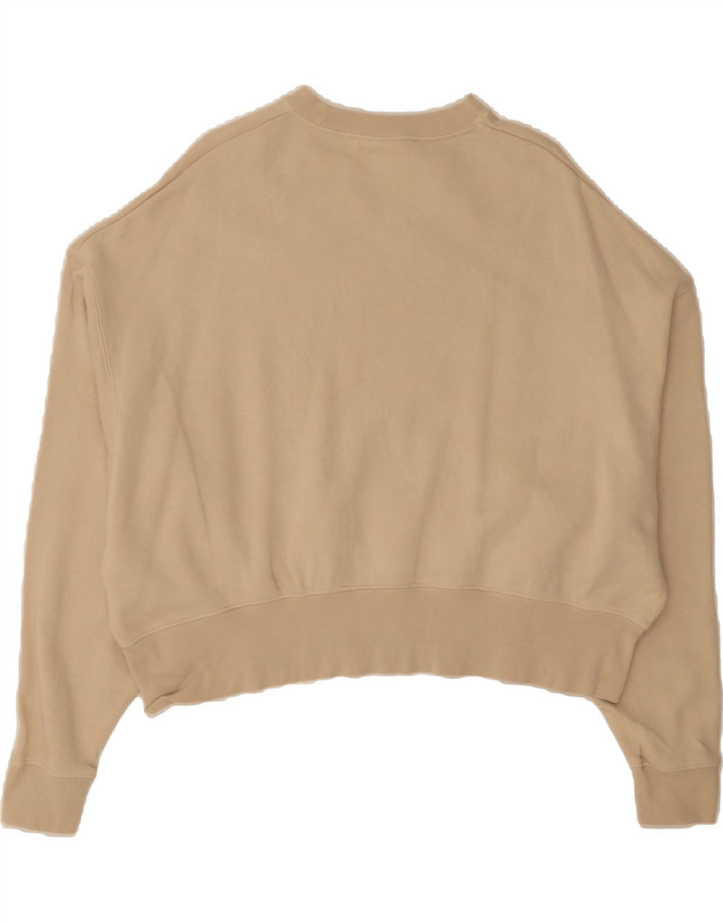 NIKE Womens Oversized Sweatshirt Jumper UK 10 Small Beige Cotton Vintage Nike and Second-Hand Nike from Messina Hembry 