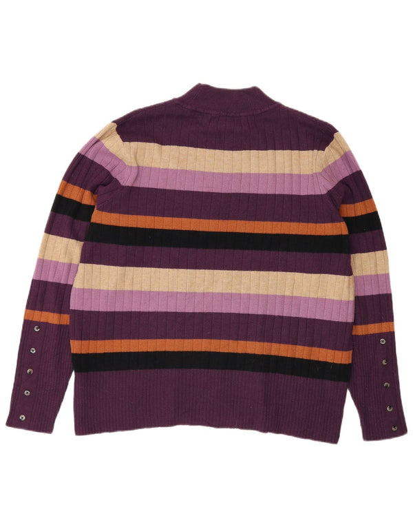 Marks & Spencer Pull col roulé pour femme UK 18 XL Violet rayé