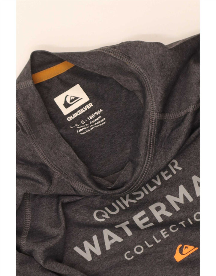 Quiksilver Haut Graphique Homme Manches Longues Large Gris Polyester