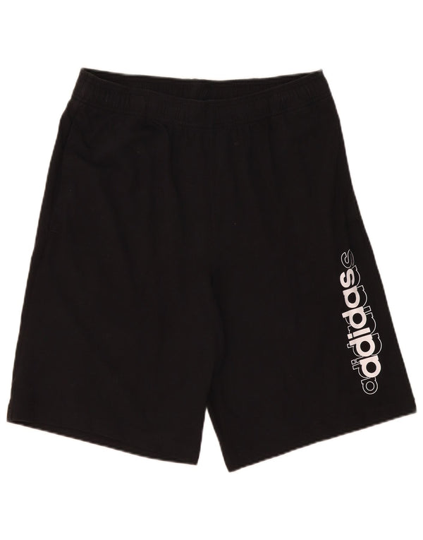 Adidas Short de sport graphique pour homme en coton noir moyen
