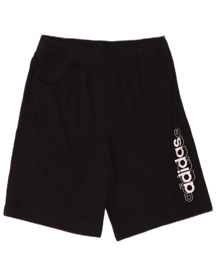 Adidas Short de sport graphique pour homme en coton noir moyen
