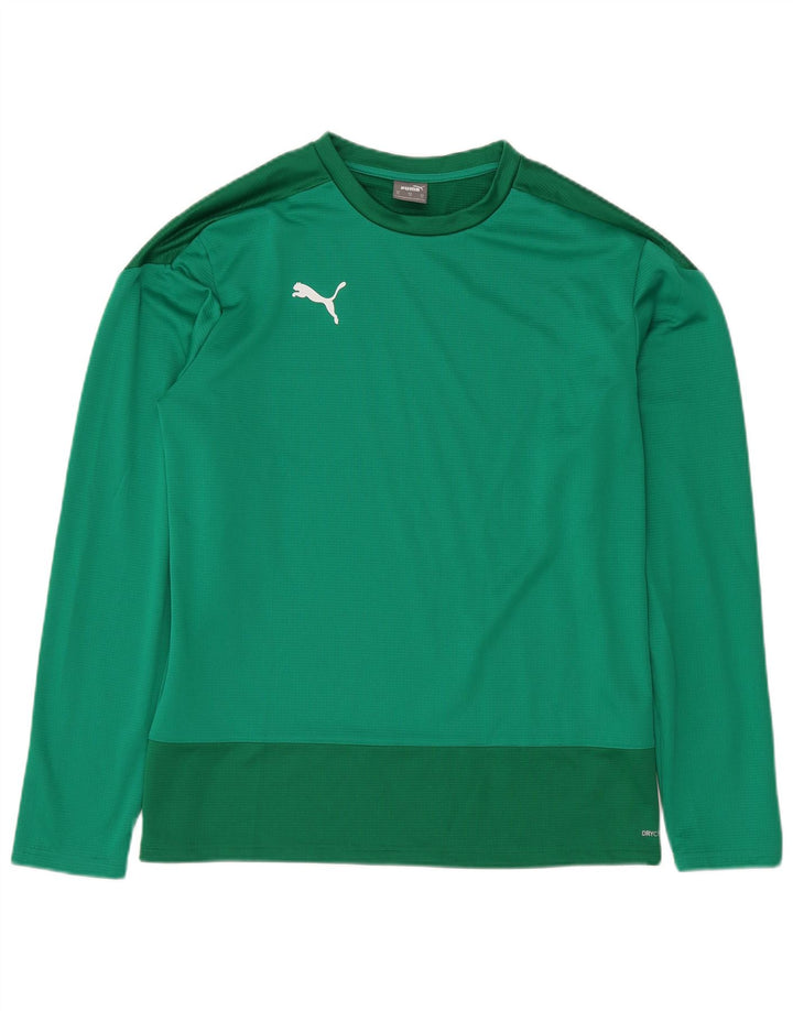 Puma Haut à manches longues pour homme XL Vert Colorblock Polyester