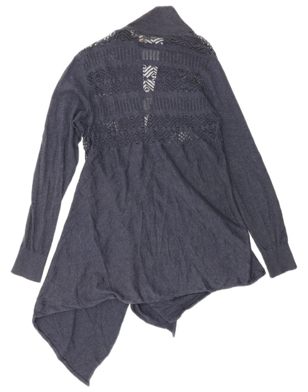 Fat Face Cardigan asymétrique pour femme UK 10 Petit coton bleu marine