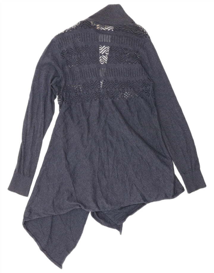 Fat Face Cardigan asymétrique pour femme UK 10 Petit coton bleu marine