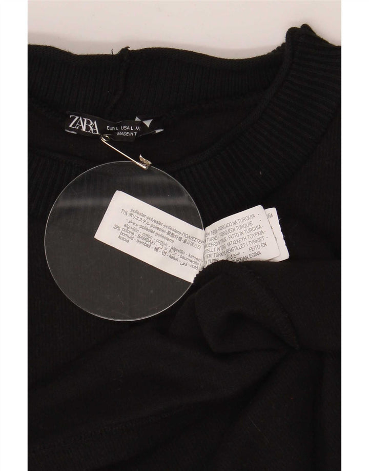 Zara Robe droite pour femme UK 16 Large Noir Polyester