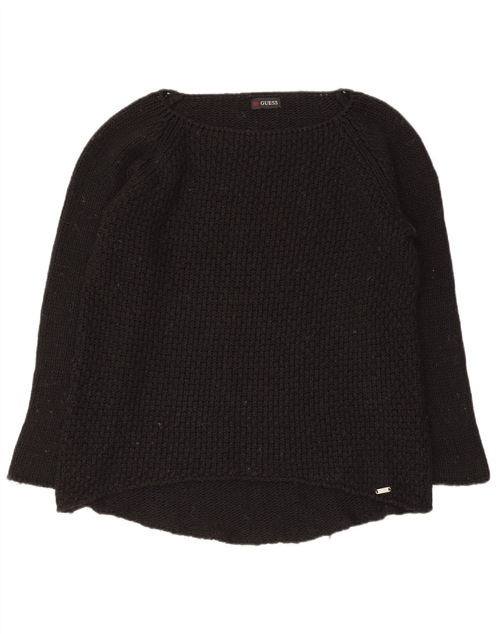 Guess Pull col bateau pour femme UK 12 Noir moyen