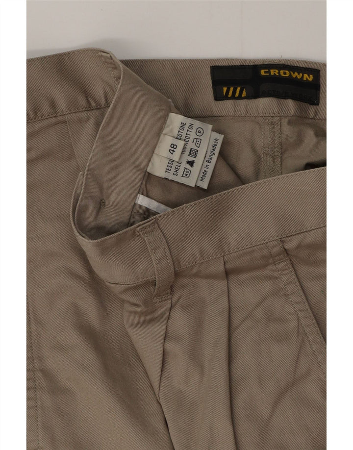 CROWN Short Chino Pegged Homme IT 48 Medium W32 Coton Beige