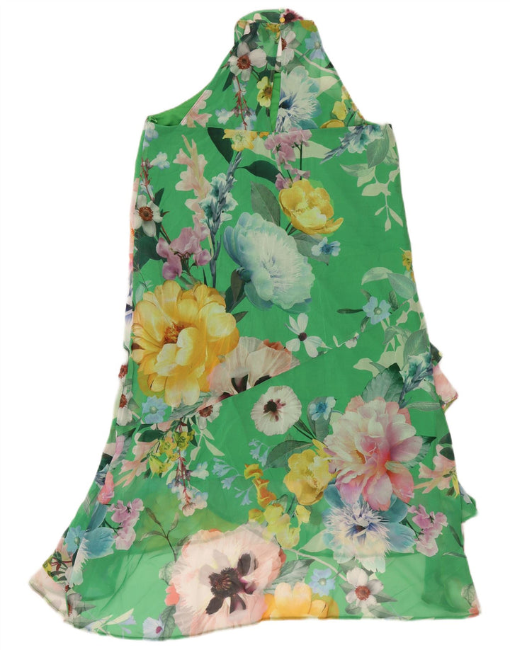 Lipsy Robe dos nu pour femme UK 42 en polyester floral vert moyen