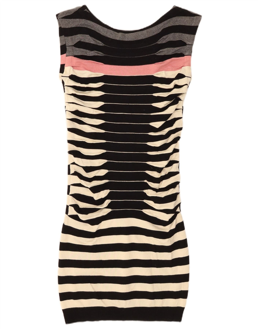 Ted Baker Robe moulante sans manches pour femme Taille 2 Petit Noir Rayé