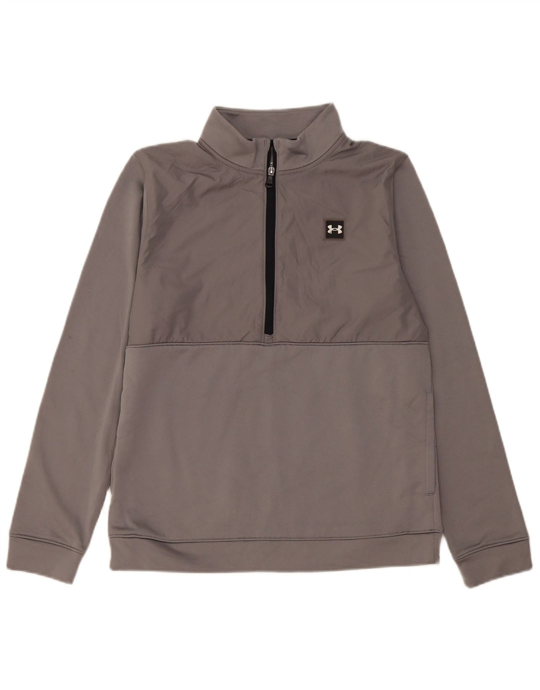 Under Armour Sweat-shirt à col zippé pour garçon 13-14 ans XL Gris Polyester