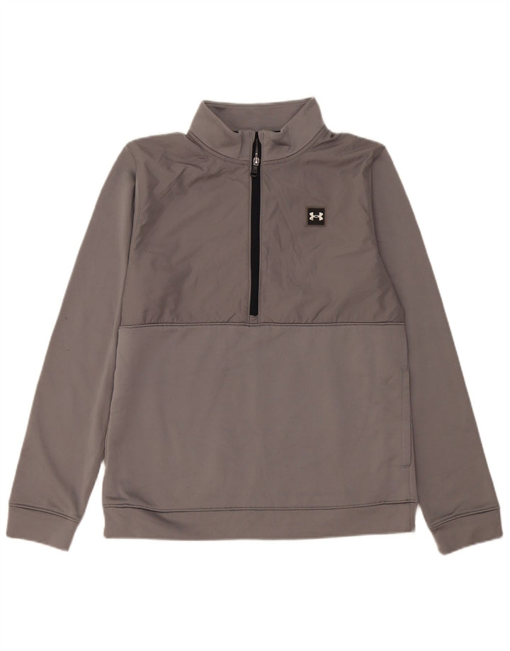 Under Armour Sweat-shirt à col zippé pour garçon 13-14 ans XL Gris Polyester
