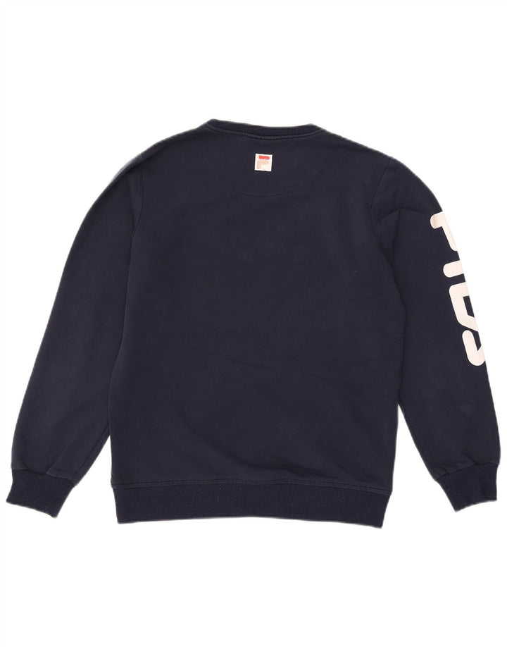 Fila Sweat-shirt graphique pour femme UK 16 Large Bleu marine Polyester