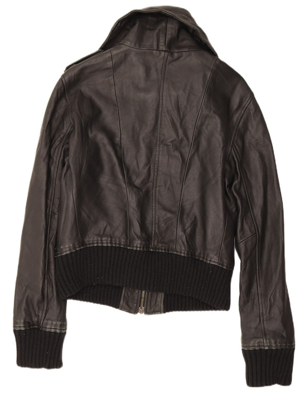 Zen Veste en cuir militaire pour femme IT 46 Large Noir