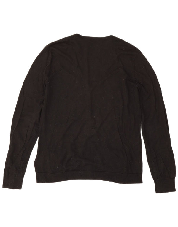 Ralph Lauren Pull Cardigan Femme UK 18 XL Coton Noir