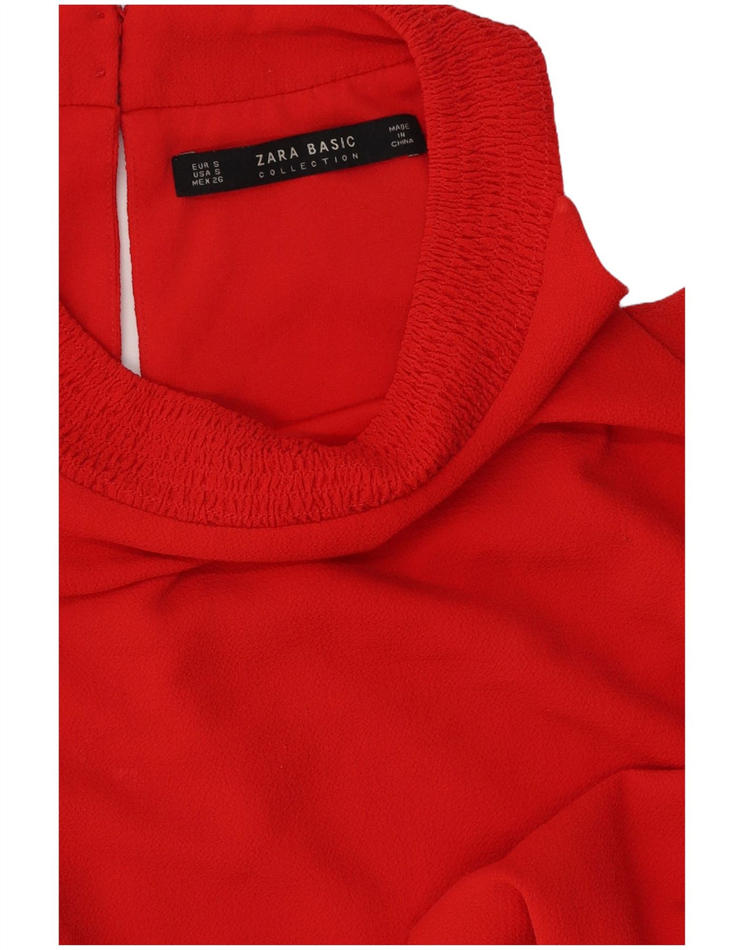 Zara Robe à épaules dénudées pour femme UK 10 Petit Rouge