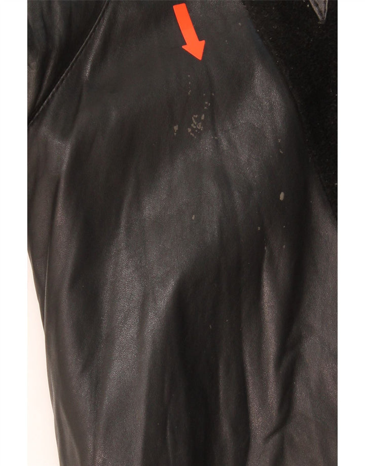 VINTAGE Womens Leather Coat EU 40 Medium Black Vintage Vintage and Second-Hand Vintage from Messina Hembry 