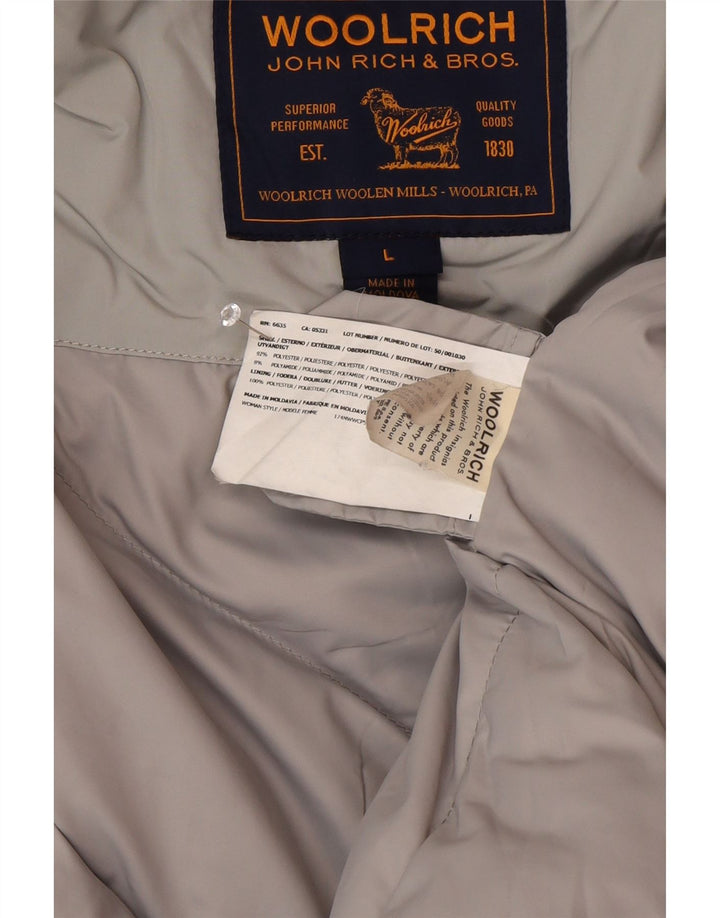 Woolrich Parka à capuche pour femme UK 46 Large Gris Polyester Hiver