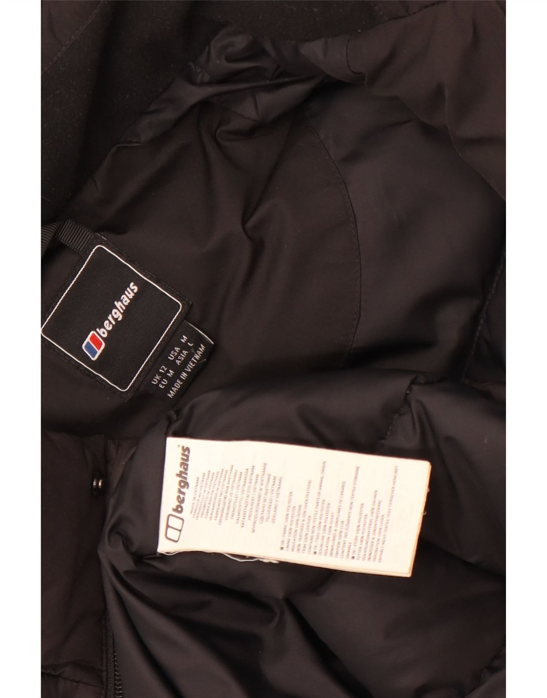 Berghaus Manteau rembourré à capuche pour femme UK 12 Medium Noir Polyester