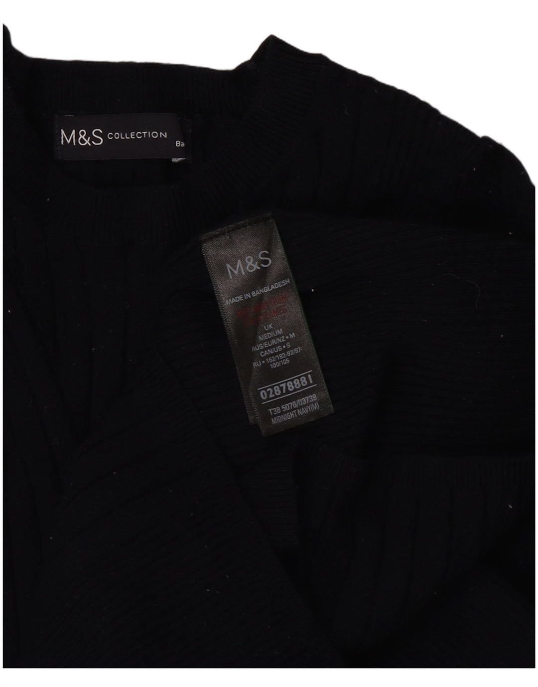 Marks & Spencer Pull col bateau pour femme UK 12 Bleu marine moyen