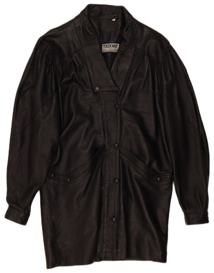 Trekway Manteau en cuir pour femme UK 10 Petit Noir