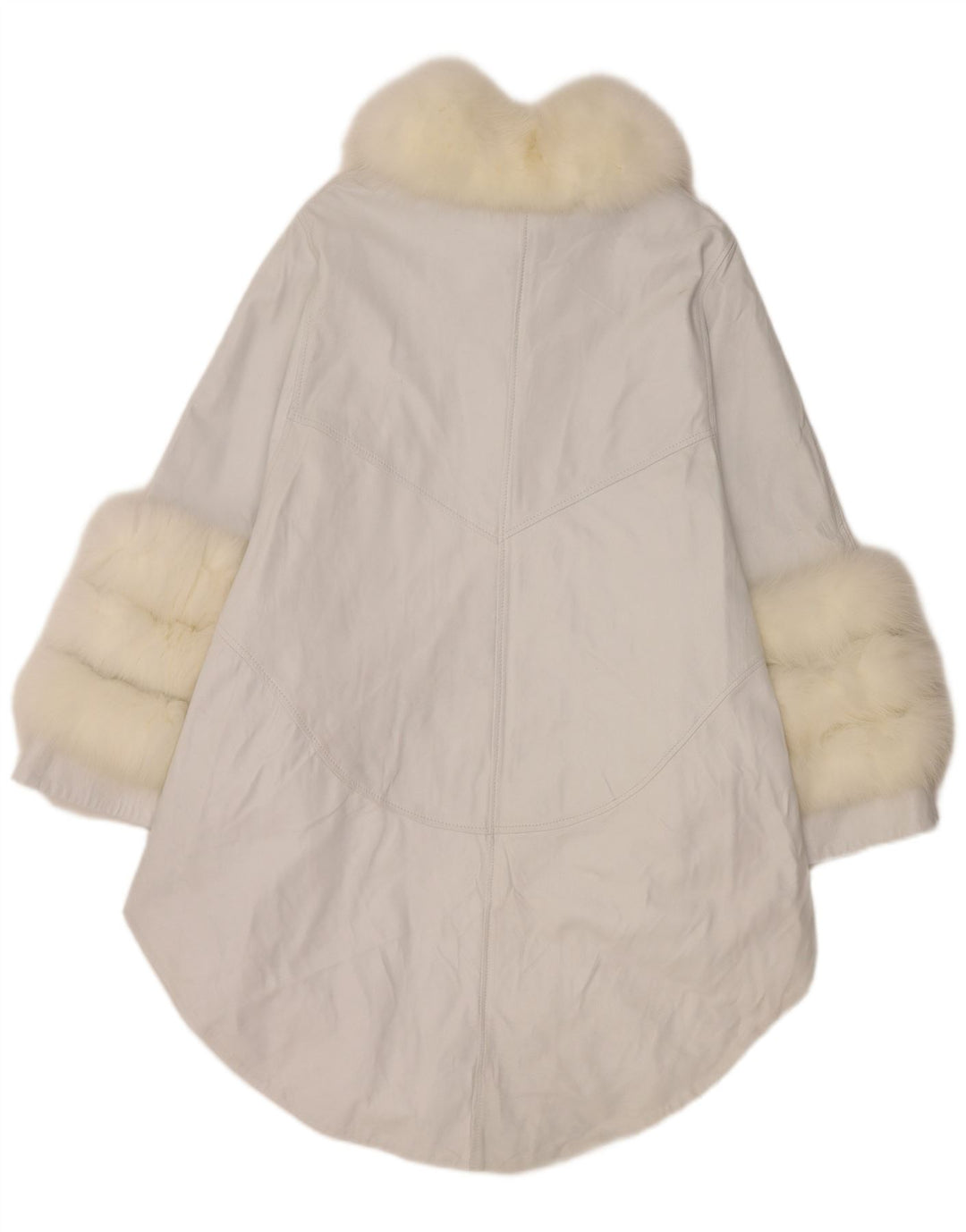 manteau en cuir Poncho femme vintage UK 18 XL Blanc