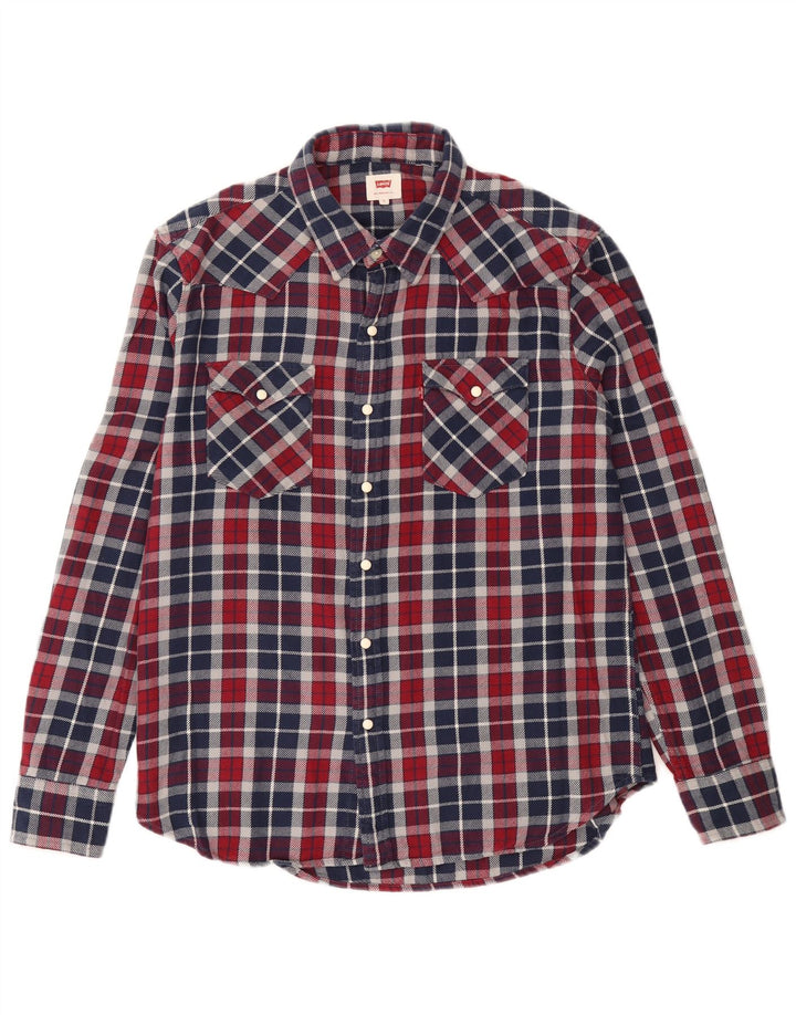 Levi's Chemise en Flanelle Homme Grand Carreau Bordeaux