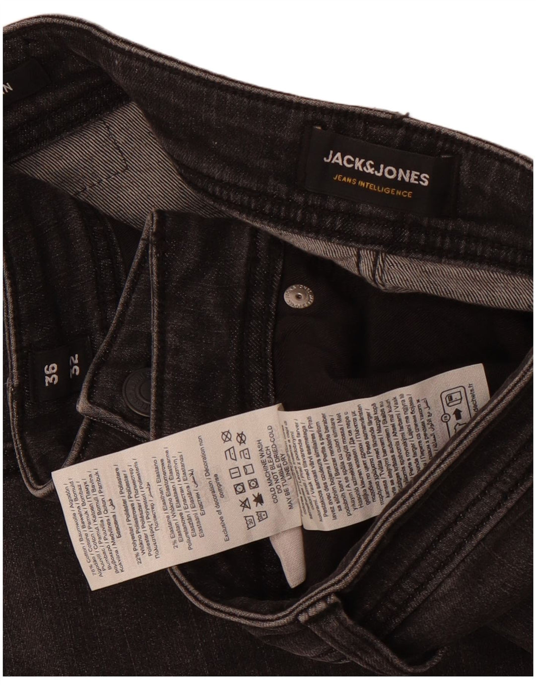 Jack & Jones Jean Slim GLENN W36 L32 Homme Gris Coton