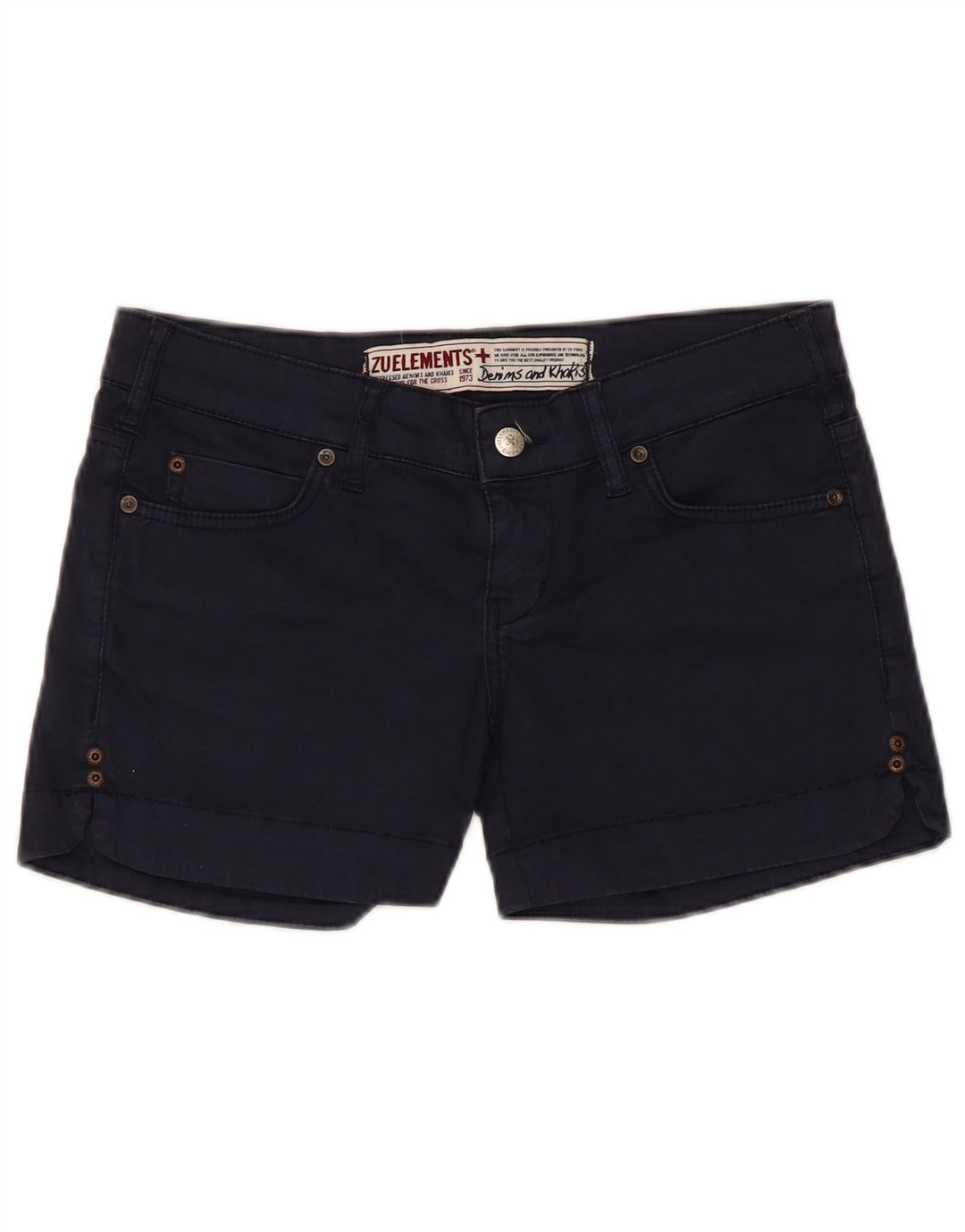 Zu Elements Short décontracté pour femme W27 Petit coton bleu marine