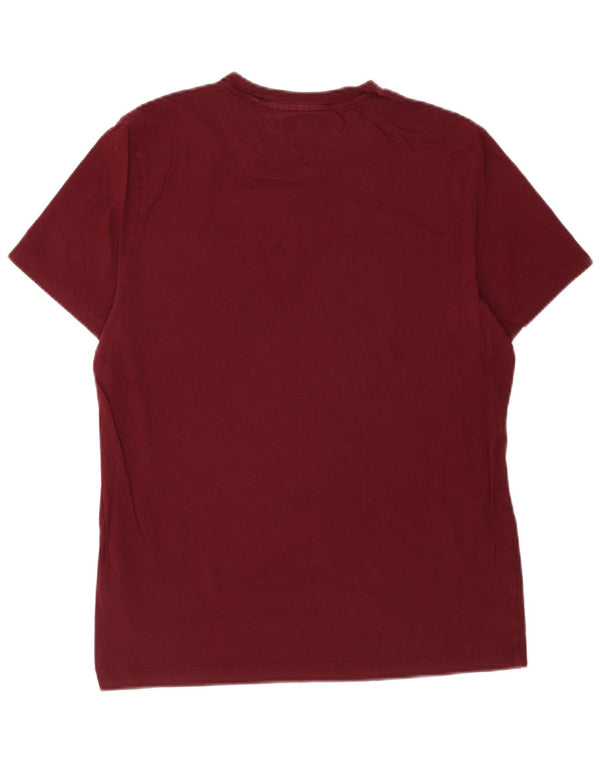 Tommy Hilfiger T-shirt coupe slim pour homme en coton bordeaux Taille L