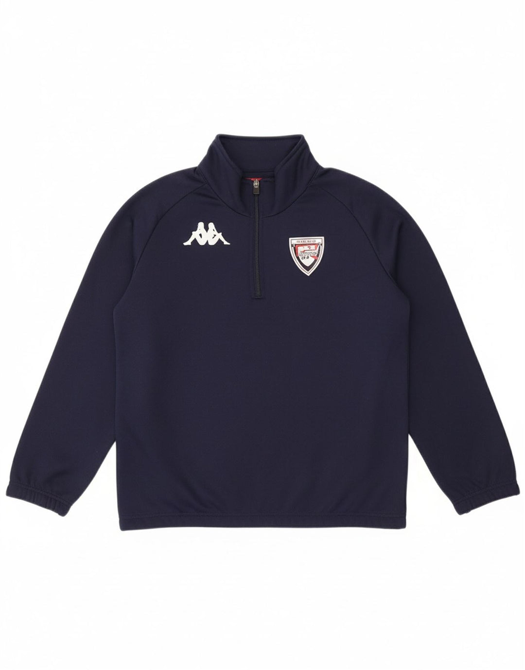 KAPPA Boys Zip Neck Pullover Tracksuit Top 13-14 Years Navy Blue Polyester