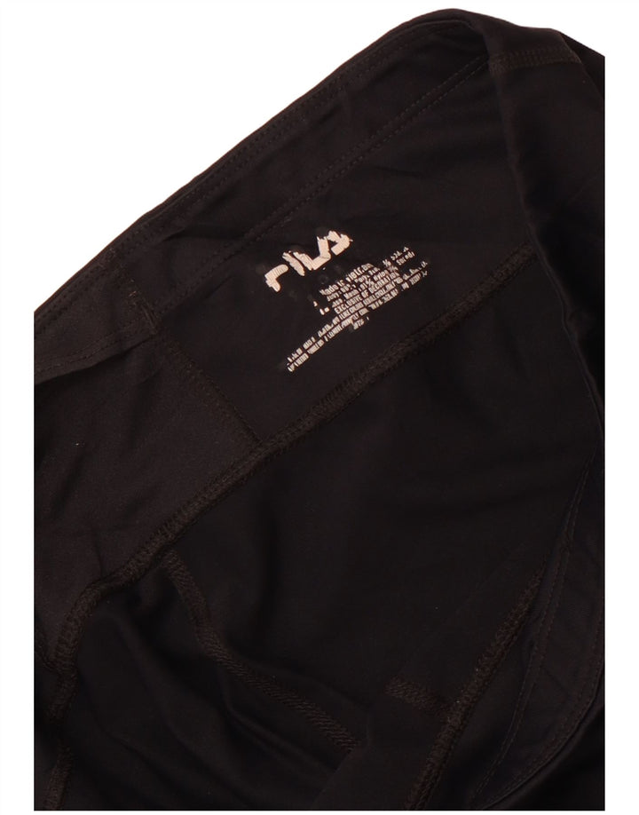 Fila Femmes Capri Leggings UK 16 Large Noir Nylon