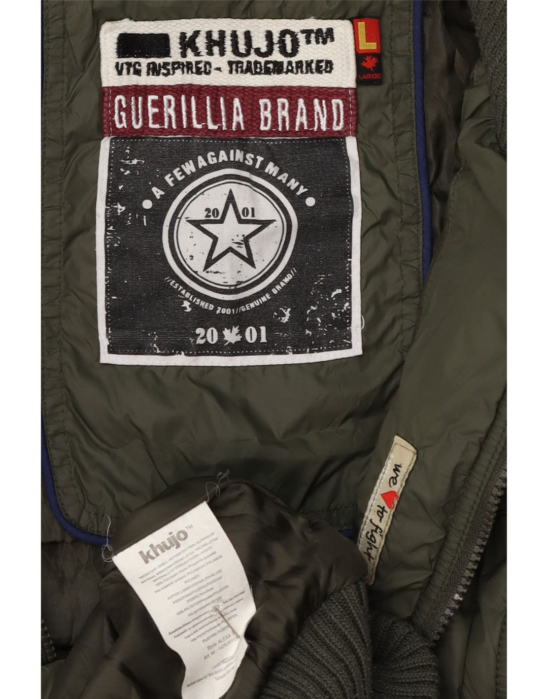 KHUJO Veste matelassée à capuche pour femme UK 14 Large Vert Polyester